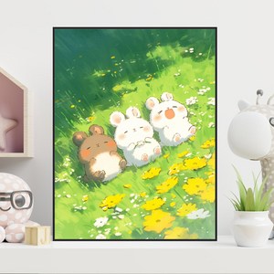 코지하루 DIY 명화그리기 유화 그림 그리기 아크릴화, 나른한 토끼B 30x40 (B851), 1개