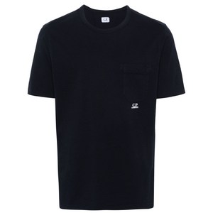 C.P.컴퍼니 로고 프린트 패치 포켓 티셔츠, 블루계열, Standard S