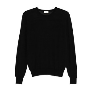 생로랑 round-neck panelled wool sweater, 블랙계열, Standard XL