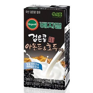 베지밀 검은콩 아몬드 앤 호두 두유, 190ml, 48개