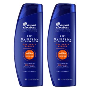 헤드앤숄더 2인1 클리니컬 스트렝스 드라이 스칼프 레스큐 샴푸, 400ml, 2개