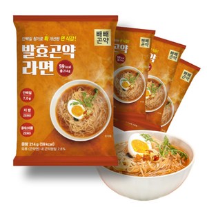 [국물까지 다 먹어도 59kcal 단백질 함유 저칼로리 저나트륨] 발효곤약라면 매운맛, 4개, 214g