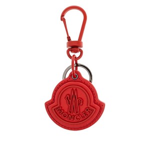 몽클레르 엠보스드 로고 레더 키링