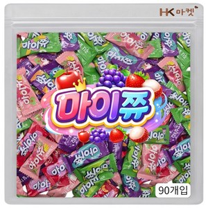에이치케이마켓 마이쮸 네가지맛 90개입 (사과 포도 딸기 리치), 4.5g, 90개