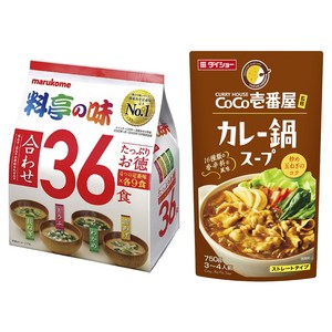 마루코메 요리정의 맛 모듬 36개입 + CoCo Ichibanya 카레 나베 스프 스트레이트 타입 750g