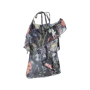 알렉산더맥퀸 비대칭 플로럴 프린트 탑, 블랙계열, Italy 38(KR 44)