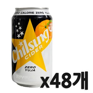 칠성사이다 제로 유자, 355ml, 48개