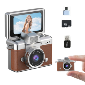 SMABAT 휴대용 y2k 빈티지 디지털 카메라 레트로 감성 카메라 초소형 초경량 카메라 키링용 SD카드 포함