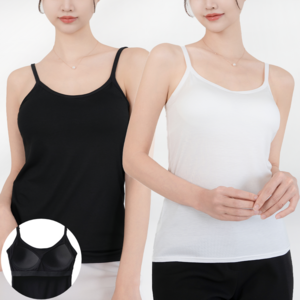 하바우 여성 모달 스판 노와이어 브라캡 나시 끈조절 2종 세트 빅사이즈까지