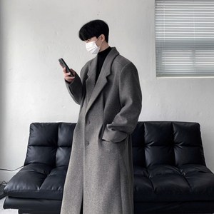 ANYOU 남성 겨울 울코트 케쥬얼 빅사이즈 코트 두터워짐 롱코트