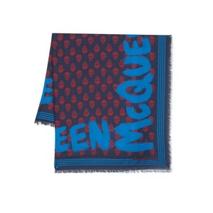 알렉산더맥퀸 맥퀸 그래피티 프린트 프린지 스카프