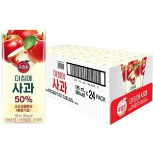 해태htb 과일촌 아침에 사과 주스, 195ml, 48개