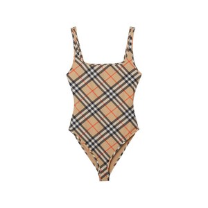 버버리 check swimsuit, 베이지계열+블랙계열, Mid standard XS(KR 44)