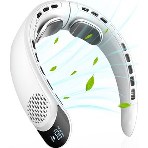 SmartGo 무선 휴대용 넥밴드 선풍기 저소음 목걸이 선풍기 아이스 냉각 3단 에어컨선풍기