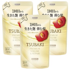 츠바키 프리미엄 볼륨 & 리페어 샴푸 리필용, 300ml, 3개