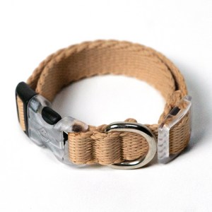 아띠지기 강아지 웨빙 목줄, 올베이지, M, 1개