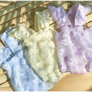 개꿀상회 강아지 옷 시스루 망사나시 나시 원피스, 퍼플L