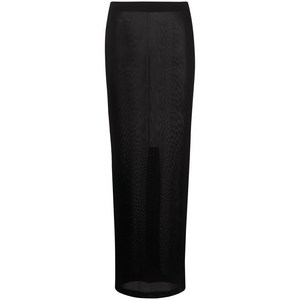 톰포드 밴딩 웨이스트 새틴 맥시 스커트, 블랙계열, Standard L