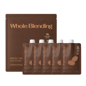 홀블렌딩 식물단백 파우치 카카오 단백질 쉐이크 (완두콩 무첨가제 단백질), 40g, 5개