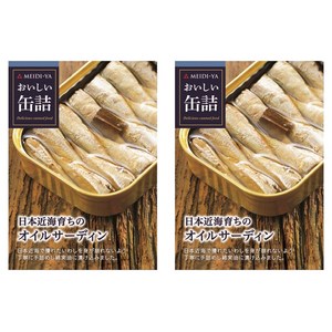 메이지야 맛있는 통조림 일본 근해에서 자란 오일 정어리, 105g, 2개