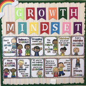 Growth Mindset 아이들 포스터 홈스쿨 용품 아기 침실 교실 장식 몬테소리 학습 장난감 조기 교육용 포스터, Version6