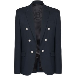 발망 버튼 디테일 울 블레이저, 블루계열, Italy 50(KR 110)