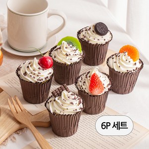 [데코봉봉] 바닐라 머핀 모형 6P 세트 생일 미니어처 케이크 디저트 빵
