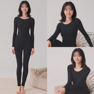 NY20 허리부분이 5cm높아 복부를 따뜻하게 해주는 소프트 40수 순면 극세기모 여성 내복 상하의 세트