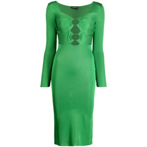 톰포드 하이 샤인 컷아웃 미디 드레스