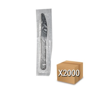 코디마트 일회용 나이프 16.5cm 개별포장 검정, 1세트, 2000개