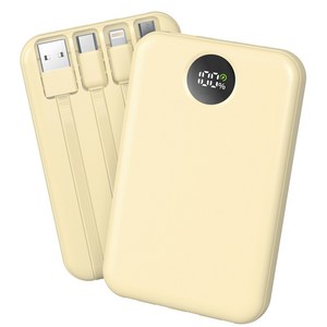 YEXXI 일체형 보조배터리 고속충전 PD 22.5W 미니 휴대용 10000mAh 4개 케이블 멀티단자