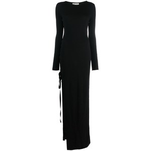 생로랑 울 사이드 슬릿 맥시 드레스