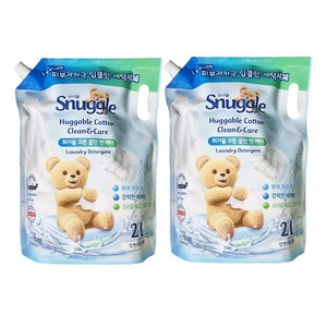 스너글 클린 앤 케어 허거블 액상세제 코튼향 리필, 2L, 2개