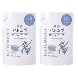 쿠마노 레이하쿠 하또무기 바디 솝 리필용, 450ml, 2개