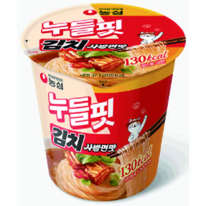 농심 누들핏 김치사발면맛 37.5g, 6개