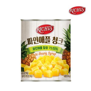 리치스 파인애플 청크 통조림, 836g, 3개