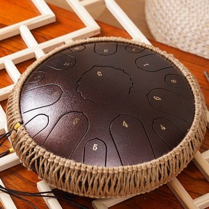 [한정이벤트] Neirny 고급 15음 D키 스틸 텅드럼 행드럼 탱크 핸드팬 명상 힐링 악기, [15음전문가] 브라운, 1개