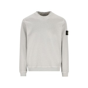 스톤 아일랜드 크루 넥 로고 배지 스웨트셔츠, 그레이계열, Standard M(KR 95)