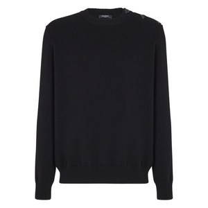 발망 버튼 캐시미어 스웨터, 블랙계열, Standard XXL(KR 120)