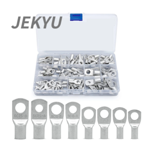 JEKYU 황동 링단자 동관형 터미널 8종 화이트 120PCS 화이트 링타입 압착커넥터 압착단자, 1개