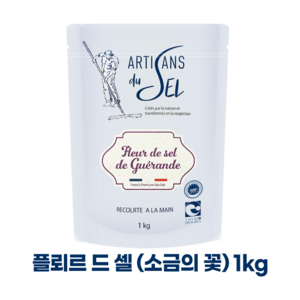 게랑드소금 프랑스 아티장 드 셀 토판 천일염, 1개, 1kg