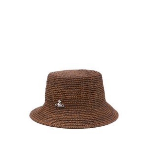 비비안웨스트우드 구체 라피아 버킷 햇, S(KR 580), 브라운계열