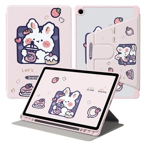 DUNNO 회전 가능 패턴 디자인 아크릴 삼성 탭 케이스