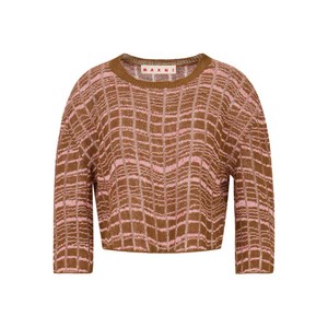 마르니 자카드 패턴 래더 스웨터, 브라운계열+핑크계열, Italy 42(KR 55-66)