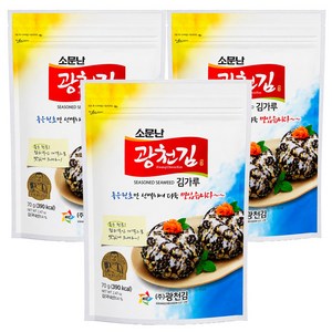 광천김 소문난 김가루, 70g, 3개
