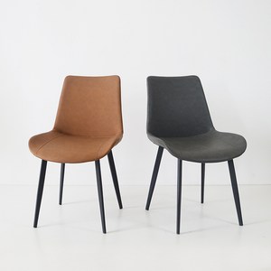 머쉬룸디어 가죽 디자인 식탁 의자 2개, 그레이, 2개