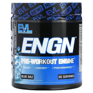 EVLUTIONNUTRITION ENGN 프리-워크아웃 엔진 블루 라즈 맛, 312g, 1개