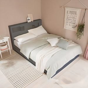 파로마 레아 합성목재 수납헤드 수납형 침대, 그레이, 슈퍼싱글