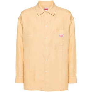 겐조 로고 아플리케 리넨 오버사이즈 셔츠