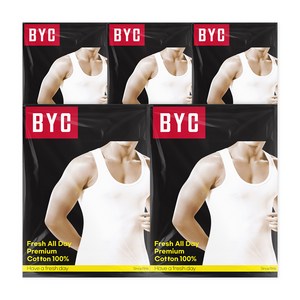 BYC 남성용 프레쉬코튼 조끼런닝 5매